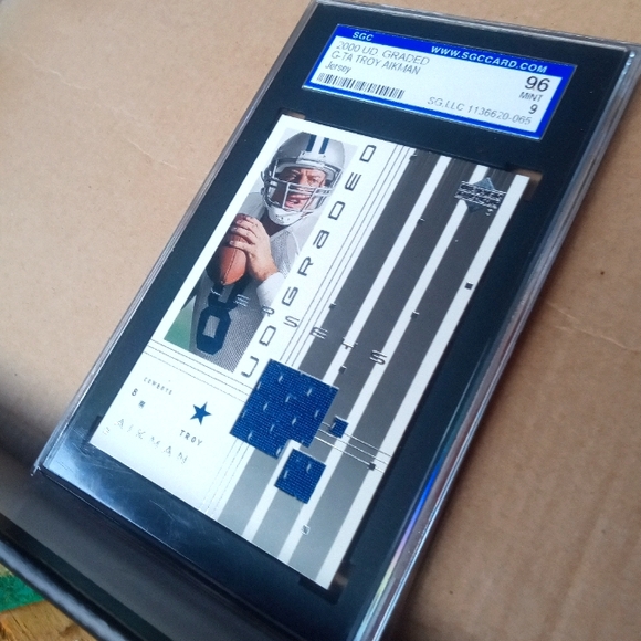 🏈🏆Troy Aikman "Player-Worn/Used - Blue Patch Insert" Slab🏆🏈 - Picture 4 of 6